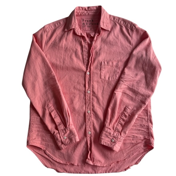 NWOT Frank & Eileen Eileen Relaxed Button-Up Shirt Sunset XS Distressed Coastal - Picture 2 of 13